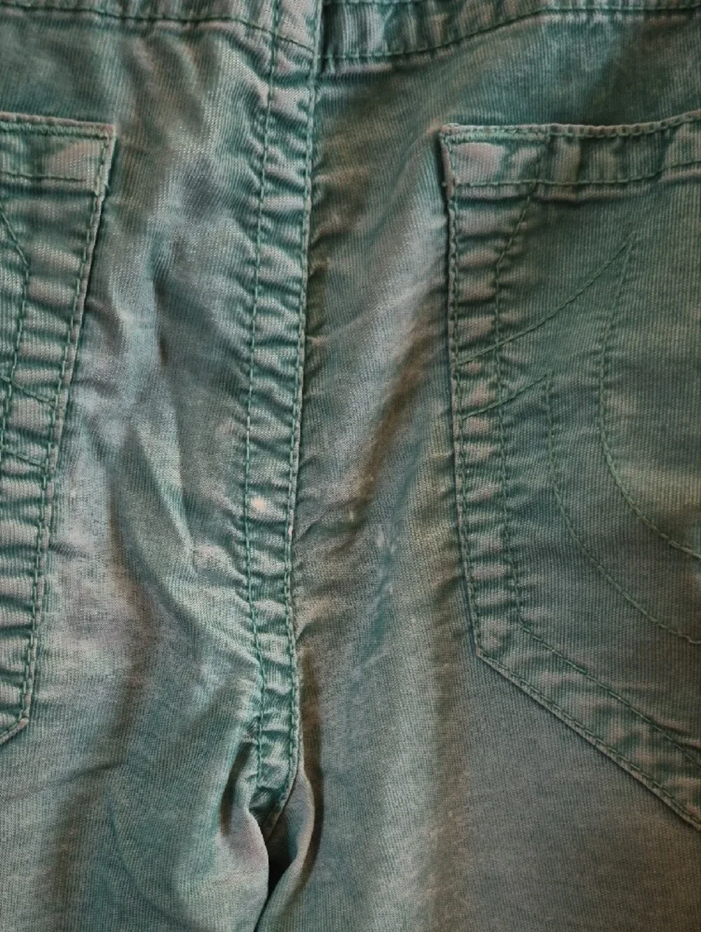 True Religion Green Pants with Metal Logo Button Size 34